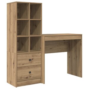 vidaXL Bureau avec tiroir avec étagère 2 Pièces Chêne artisanal