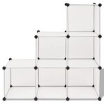 vidaXL Organisateur de rangement cube avec 6 compartiments Blanc