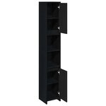Meuble de salle de bain vidaXL Chêne Noir 30x30x183 5 cm Bois d'ingénierie