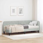 vidaXL Cadre de lit d'angle Gris clair 80 x 200 cm Velours