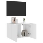 vidaXL Meuble TV mural avec lumières LED blanc 60x35x41 cm