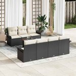 vidaXL Ensemble de canapé de jardin 8 Pièces Noir Poly rotin
