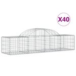vidaXL Paniers à gabions arqués 40 Pièces 200x50x40/60 cm fer galvanisé