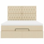VidaXL Cadre de lit ottoman avec matelas crème 140x190 cm tissu