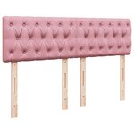 vidaXL Sommier à lattes de lit avec matelas Rose 140x200 cm Velours