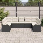 vidaXL Ensemble de canapé de jardin 9 Pièces Noir et blanc polyrotin