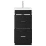 vidaXL Meuble de salle de bain avec évier Chêne noir 42 x 40 x 84 5 cm