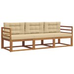 vidaXL Ensemble de canapés d'extérieur 3 pc Naturel et Beige