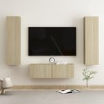 vidaXL Ensemble de meubles TV 3 Pièces Chêne sonoma Bois d'ingénierie