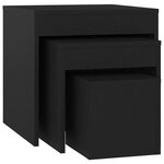 vidaXL Tables gigognes 3 Pièces Noir Aggloméré