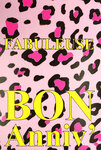 Carte FLUO Bon Anniversaire Fille Femme Fabuleuse Léopard avec Enveloppe 12x17cm