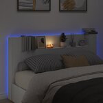 vidaXL Armoire tête de lit avec LED blanc 180x16 5x103 5 cm