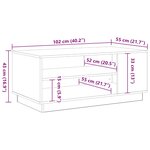 Table basse en chêne noir vidaXL 102x55x43 cm en bois d'ingénierie
