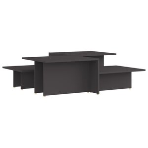 vidaXL Tables basses 2 Pièces Gris 111 5x50x33 cm Bois d'ingénierie