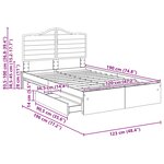 vidaXL Lit de Rangement Chêne Sonoma 120 x 190 cm Bois d'ingénierie