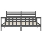 vidaXL Cadre de lit sans matelas gris 200x200 cm bois massif de pin