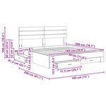 vidaXL Cadre de lit avec tiroir avec tête de lit Bois d'ingénierie