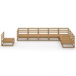 vidaXL Salon de jardin 8 Pièces marron miel bois de pin massif
