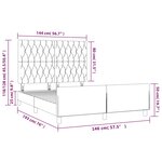 vidaXL Cadre de lit avec tête de lit Bleu 140x190 cm Tissu