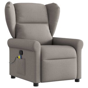 vidaXL Fauteuil de massage inclinable Taupe Tissu