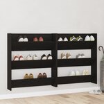 vidaXL Cabinets à chaussures muraux 2 Pièces Chêne noir 60 x 18 x 60 cm