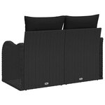 vidaXL Canapé de jardin avec coussin Noir 121 x 62 x 69cm polyrotin