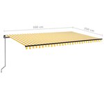 vidaXL Auvent manuel rétractable 500x350 cm Jaune et blanc