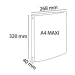 Classeur 4 Anneaux 30mm Polypropylène Chromaline 10/10e Krea Cover - A4 Maxi - Bleu - X 12 - Exacompta