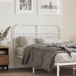 vidaXL Tête de lit métal blanc 120 cm