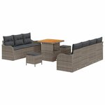 vidaXL Ensemble de canapé de jardin 10 Pièces Gris polyrotin