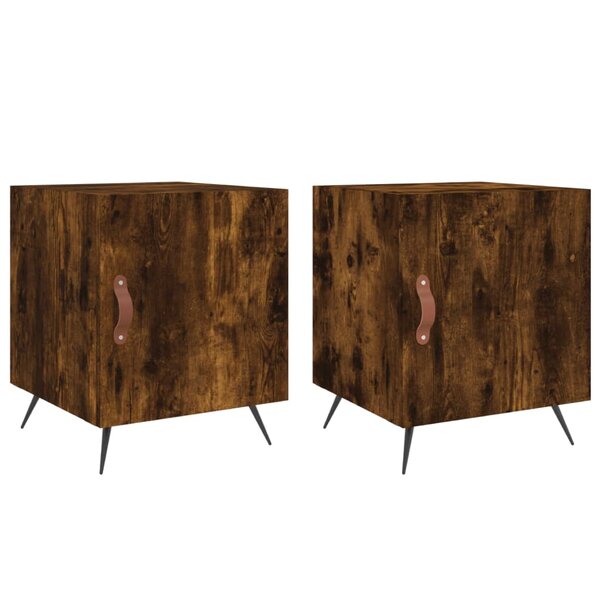 vidaXL Tables de chevet 2 Pièces chêne fumé 40x40x50 cm bois d'ingénierie