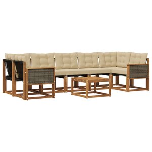 vidaXL Ensemble de canapés d'extérieur 8 Pièces Naturel et Beige