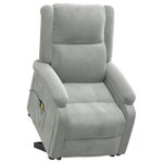 vidaXL Fauteuil de massage Gris clair Velours