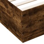 vidaXL Cadre de lit chêne fumé 150x200 cm bois d'ingénierie
