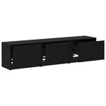 vidaXL Meuble TV avec LED en chêne noir 162.5x34x40 cm Bois d'ingénierie