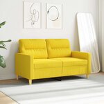 vidaXL Canapé à 2 places Jaune clair 120 cm Tissu