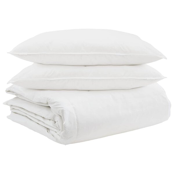 vidaXL Ensemble de Duvet avec oreiller 3 pc Blanc Plume de canard