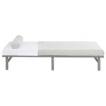 Lit double 140x200 matelas bois gris