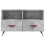 vidaXL Meuble TV Gris béton 80x36x50 cm Bois d'ingénierie