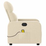 vidaXL Fauteuil de massage inclinable Crème Tissu