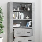vidaXL Buffet haut Gris béton Bois d'ingénierie