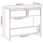 vidaXL Table console sonoma gris 89x41x76 5 cm bois d'ingénierie