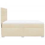 vidaXL Sommier à lattes de lit avec matelas Crème 140x190 cm Tissu