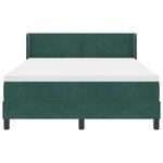 vidaXL Lit à ressorts avec matelas Vert foncé 190 x 140 cm Polyester