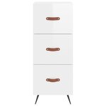 vidaXL Buffet haut Blanc brillant 34 5x34x180 cm Bois d'ingénierie