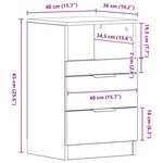 vidaXL Table de chevet Blanc Bois d'ingénierie