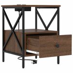 vidaXL Cabinet de chevet avec tiroir Chêne marron 41.5 x 40.5 x 55 cm
