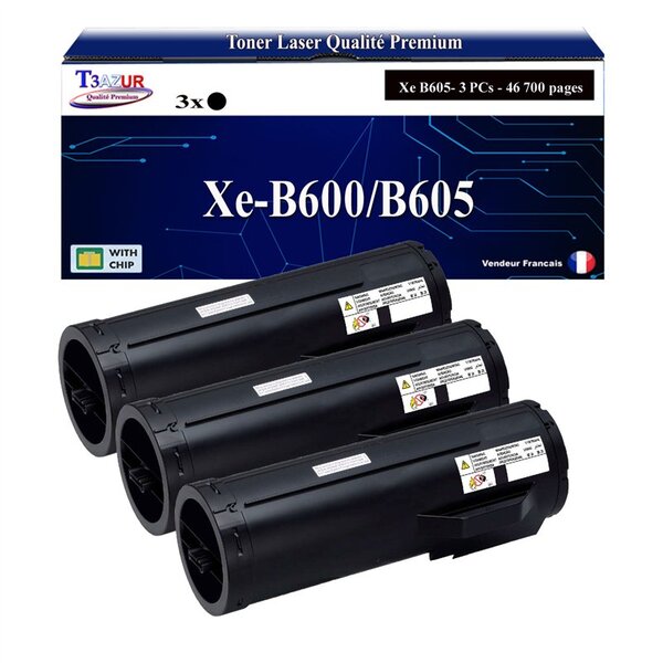 T3AZUR -3x Toners compatibles avec Xerox VersaLink B600 B605 B610 B615 (106R03944)- Noir