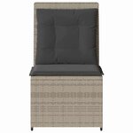 vidaXL Canapé de jardin avec coussin Gris clair Poly rotin