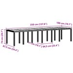vidaXL Table de jardin pour repas Marron 350 x 100 x 73 cm polyrotin